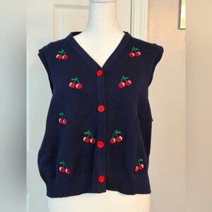 Belle Poque Cherry Knit Sweater Vest